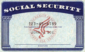 sample social security card